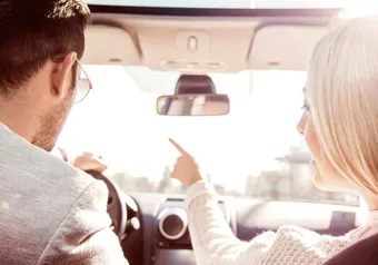 Couple taking a drive together